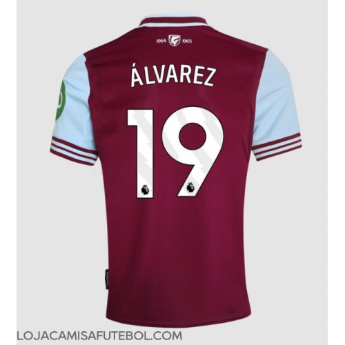 Camisa de Futebol West Ham United Edson Alvarez #19 Equipamento Principal 2024-25 Manga Curta